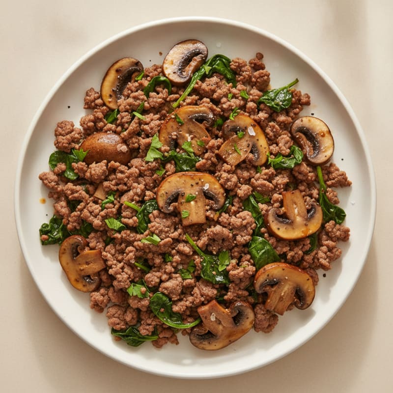 Savory Ground Beef and Mushroom Skillet
