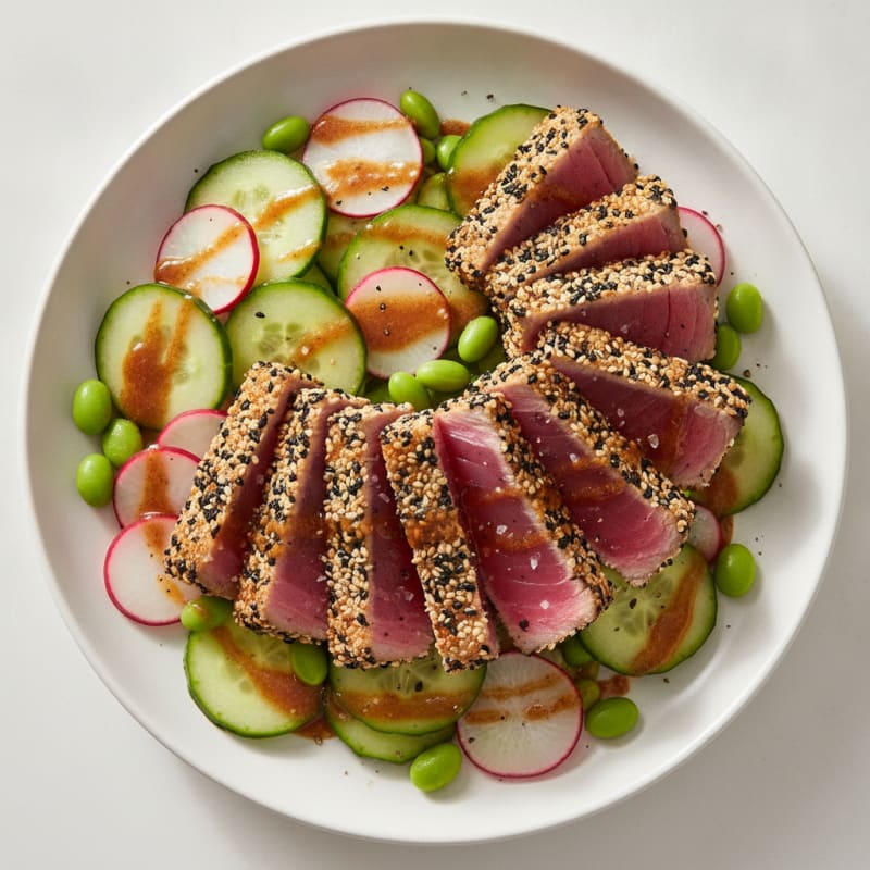 Seared Tuna with Wasabi-Soy Dressing
