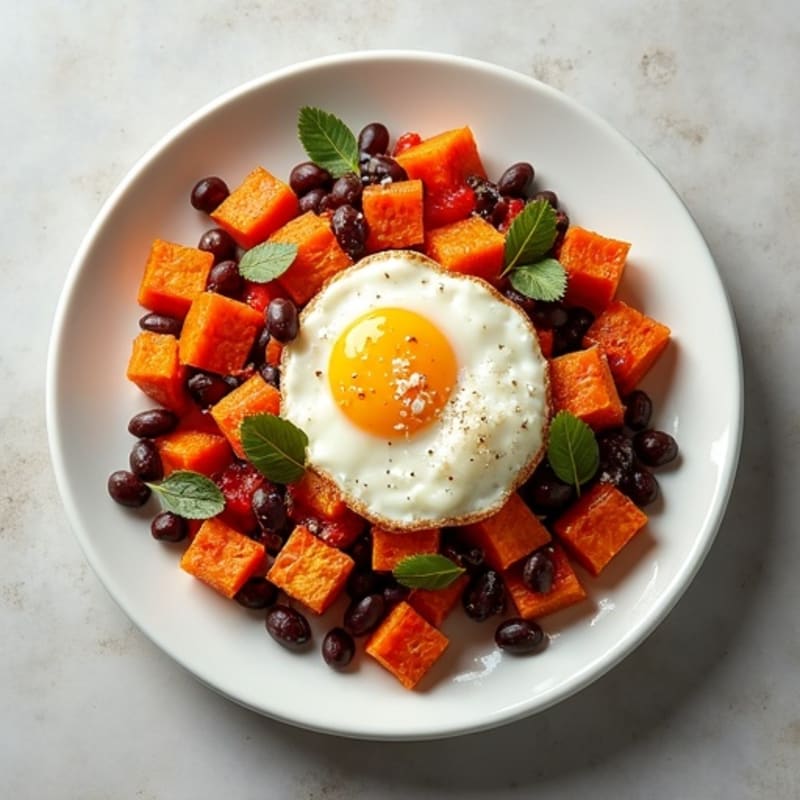 Crispy Sweet Potato and Egg Hash