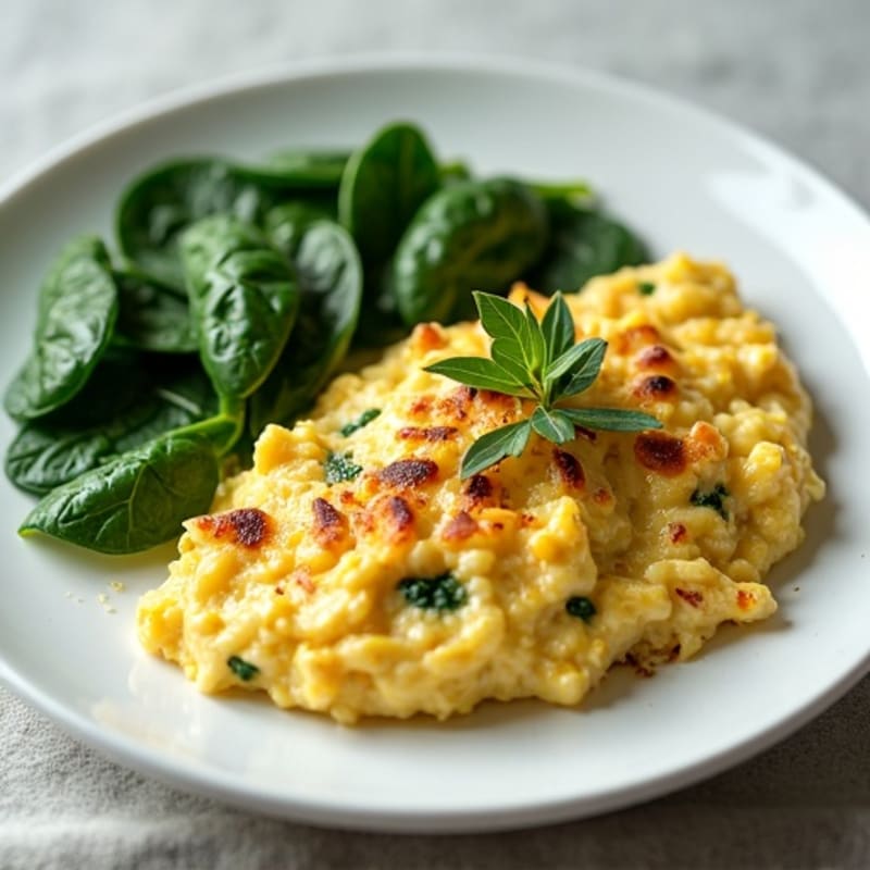 Egg White Scramble with Spinach and Turkey Breast