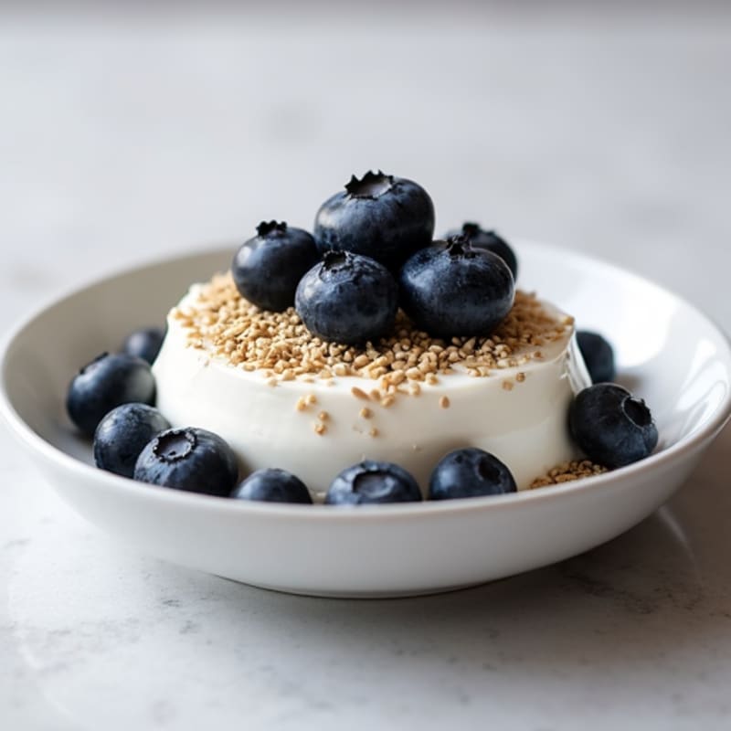 Greek Yogurt with Hemp Seeds and Blueberries