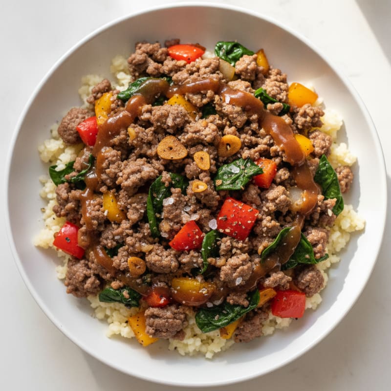 Ground Beef and Vegetable Power Bowl