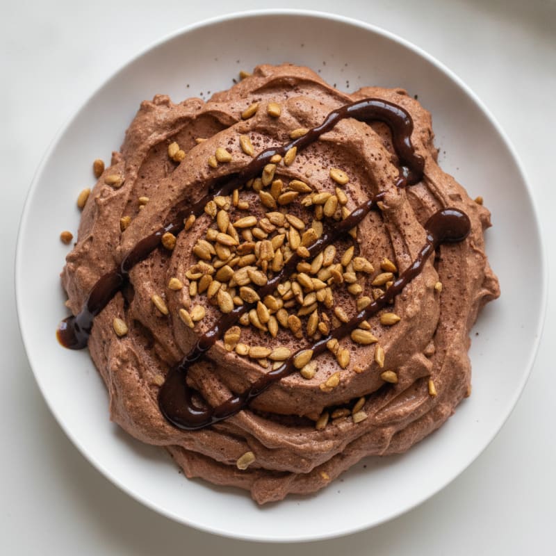 Chocolate Protein Mousse with Crunchy Sunflower Seeds