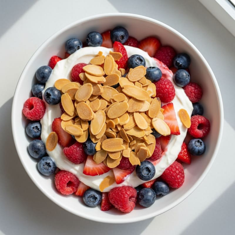 Greek Yogurt Protein Parfait with Mixed Berries