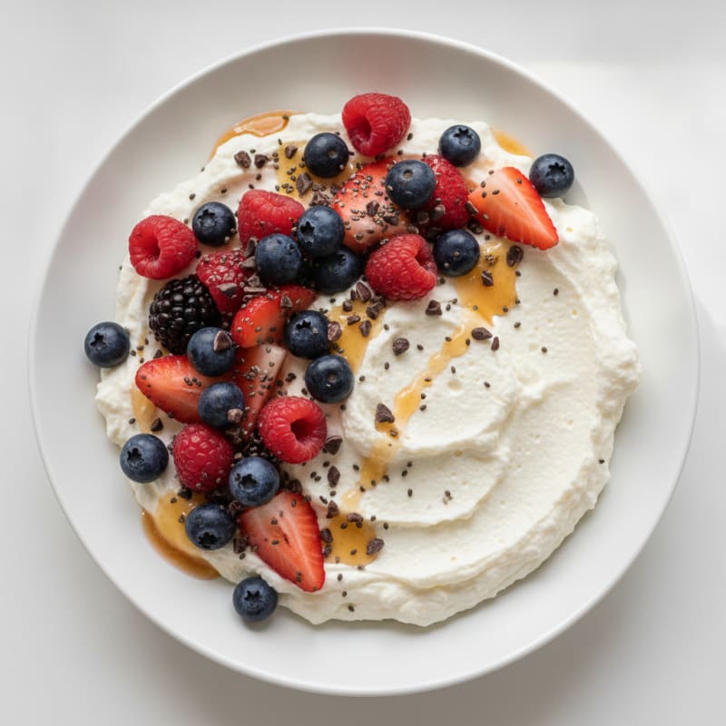 Greek Yogurt Protein Mousse with Berries