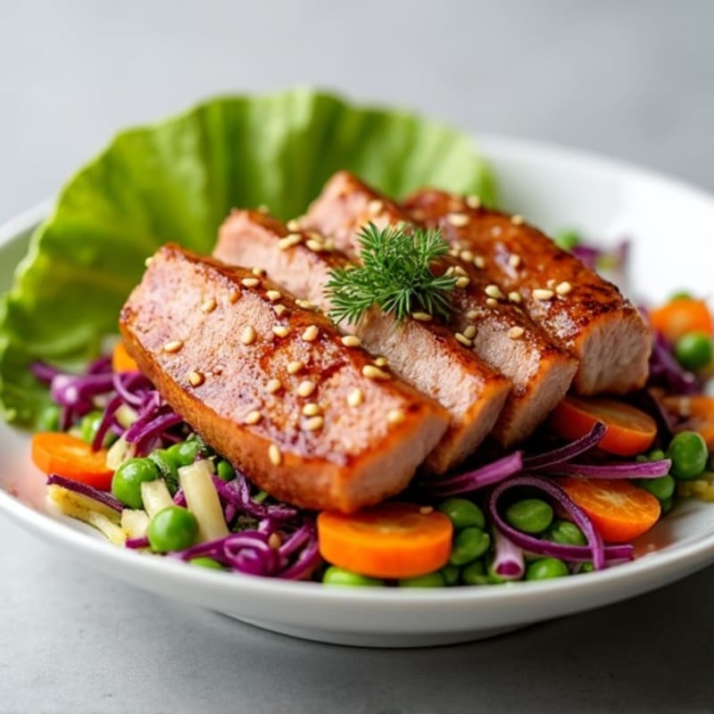 Fresh Tuna with Sesame-Ginger Dressing and Crispy Vegetables