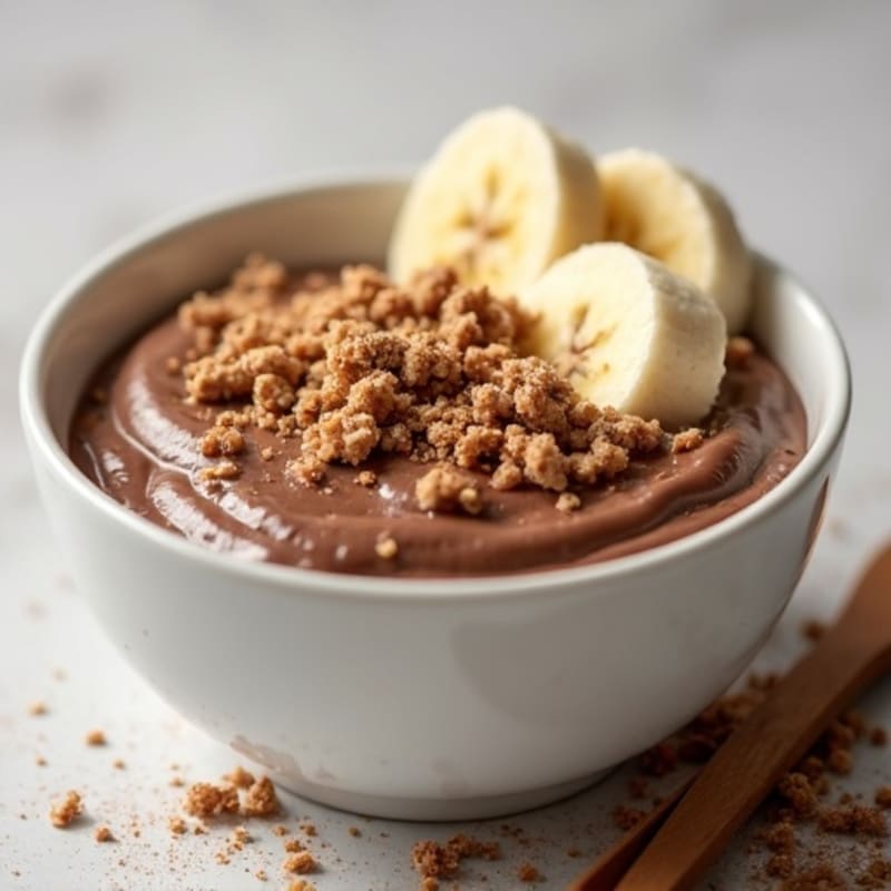 Creamy Chocolate Protein Yogurt Bowl with Crunchy Whole Grain Cookie Crumble