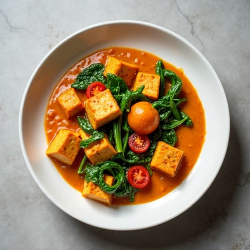 Creamy Red Lentil Curry with Fresh Spinach