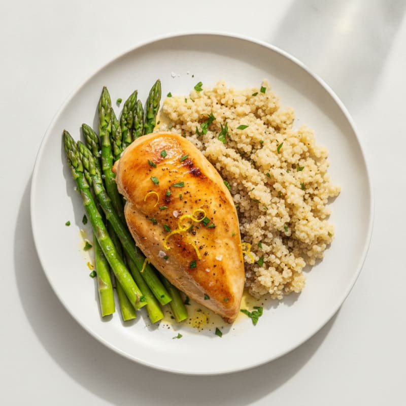 Lemon Herb Roasted Chicken with Asparagus