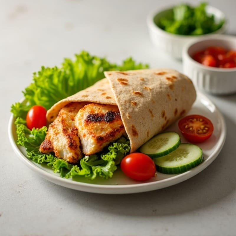Crispy Grilled Chicken Wrap with Fresh Veggies