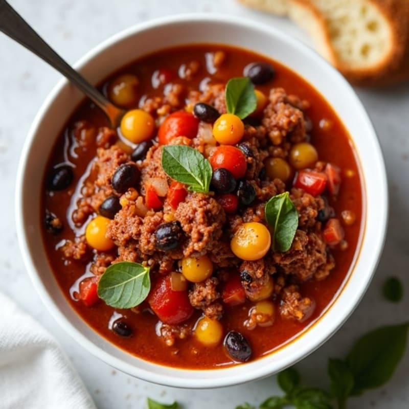 Fire-Roasted Black Bean Beef Chili