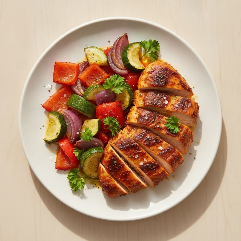 Spicy Harissa Chicken with Roasted Vegetables