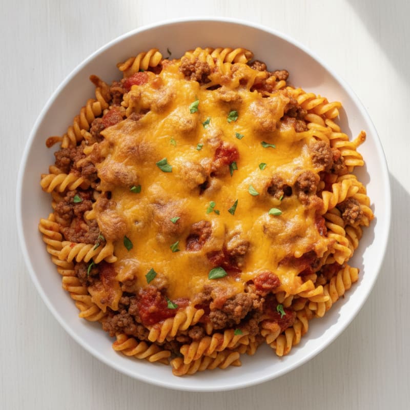 Cheesy Beef Noodle Bake