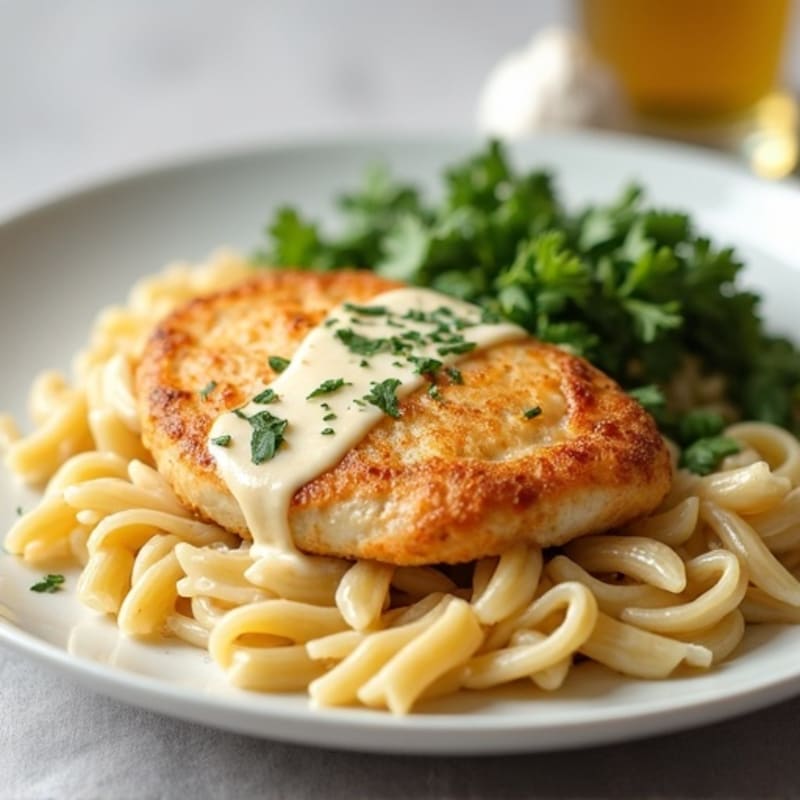 Creamy Garlic Parmesan Chicken with Whole Grain Pasta