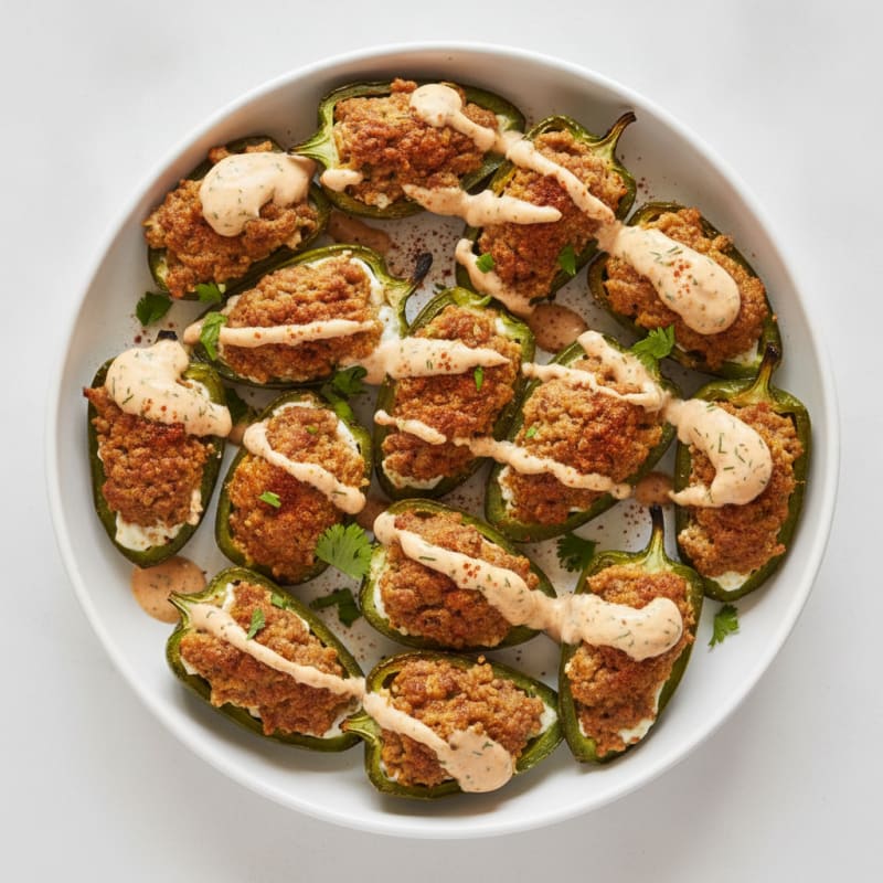 Spicy Jalapeño Poppers with Chipotle Ranch
