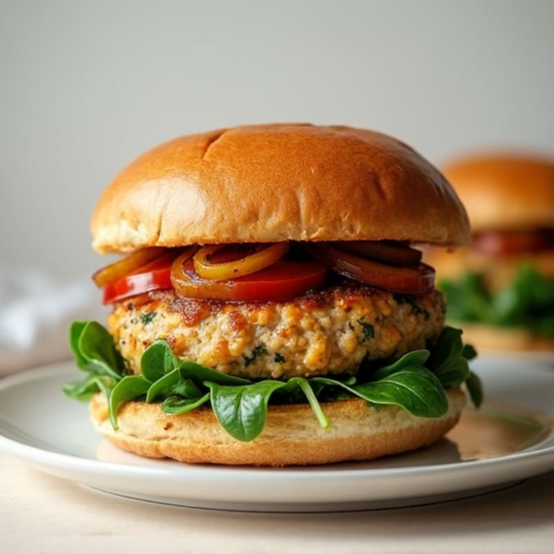 Juicy Turkey Spinach Burgers with Caramelized Onions