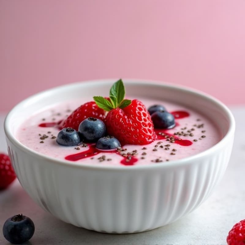 Silky Greek Yogurt Protein Pudding with Mixed Berries