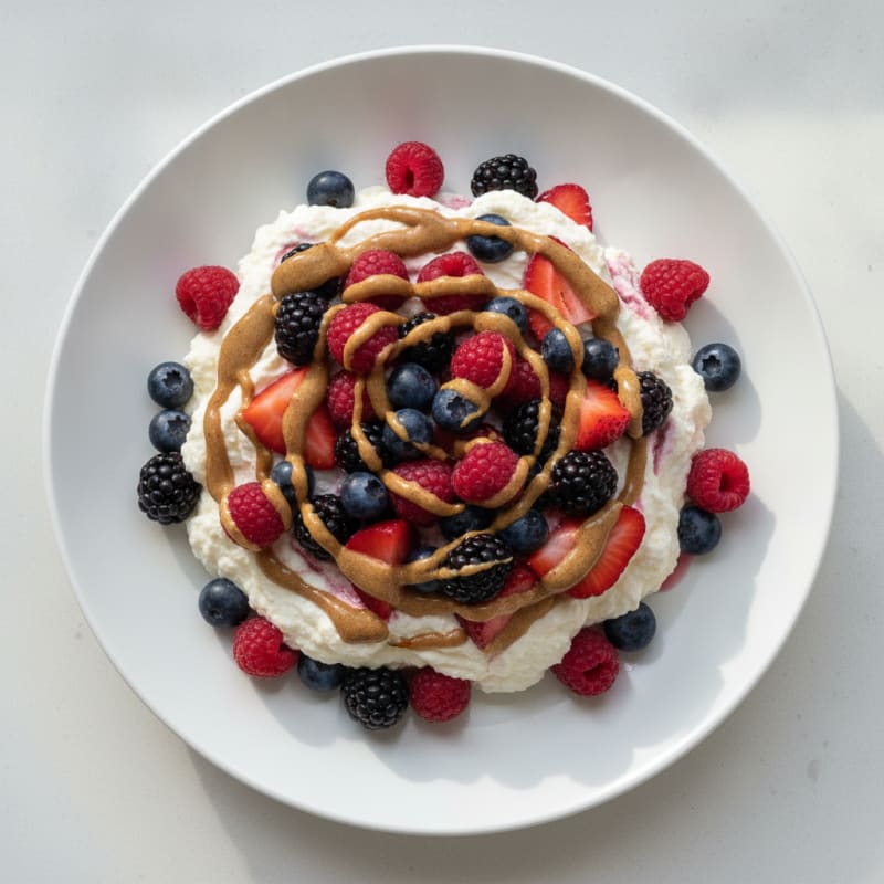 Silky Greek Yogurt Protein Mousse with Mixed Berries