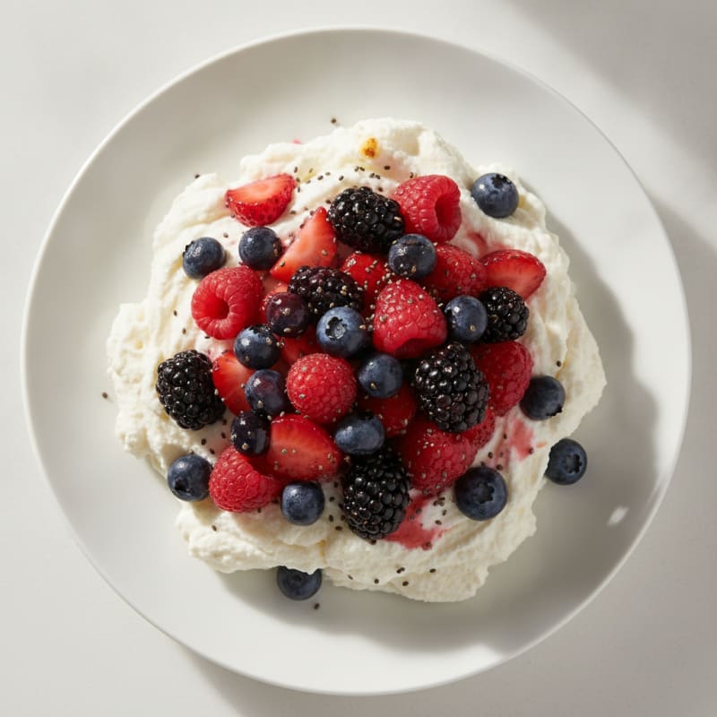 Greek Yogurt Protein Mousse with Mixed Berries