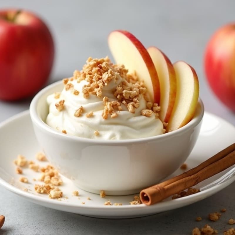 Protein Greek Yogurt Mousse with Apples and Almond Crunch