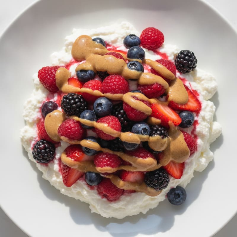 Greek Yogurt Protein Mousse with Mixed Berries
