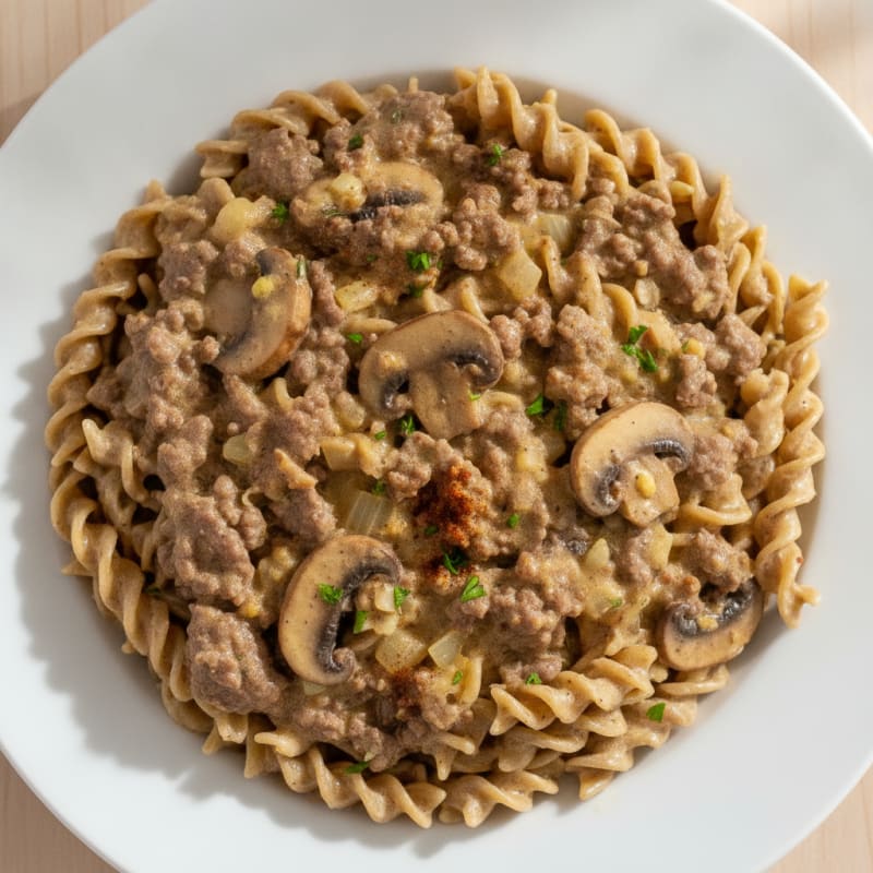 Classic Beef Stroganoff with Egg Noodles