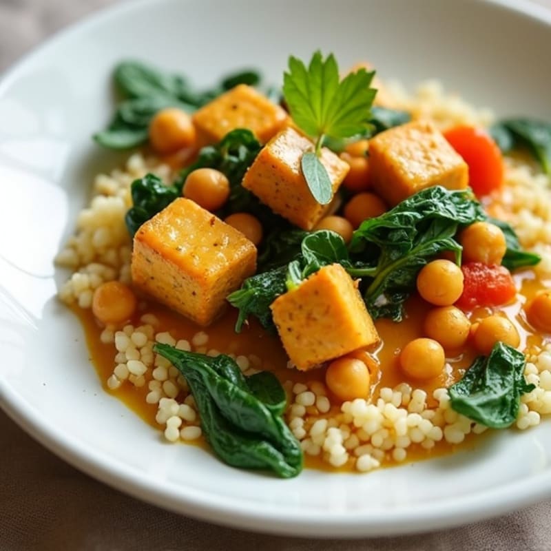 Creamy Coconut Chickpea Curry with Fresh Spinach