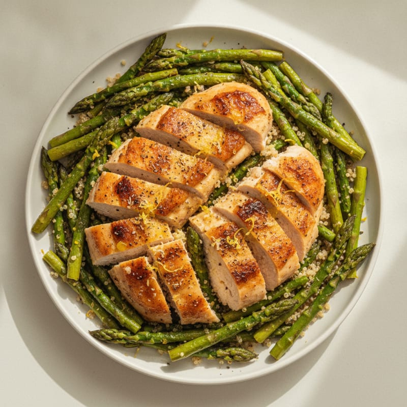 Lemon-Herb Roasted Chicken with Asparagus