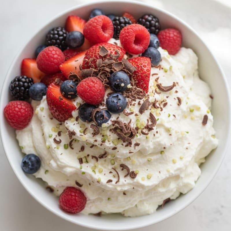 Silky Greek Yogurt Protein Mousse with Mixed Berries