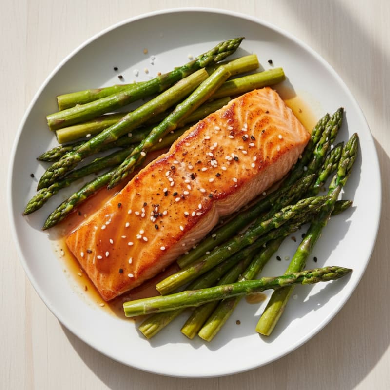 Teriyaki Glazed Salmon with Asparagus