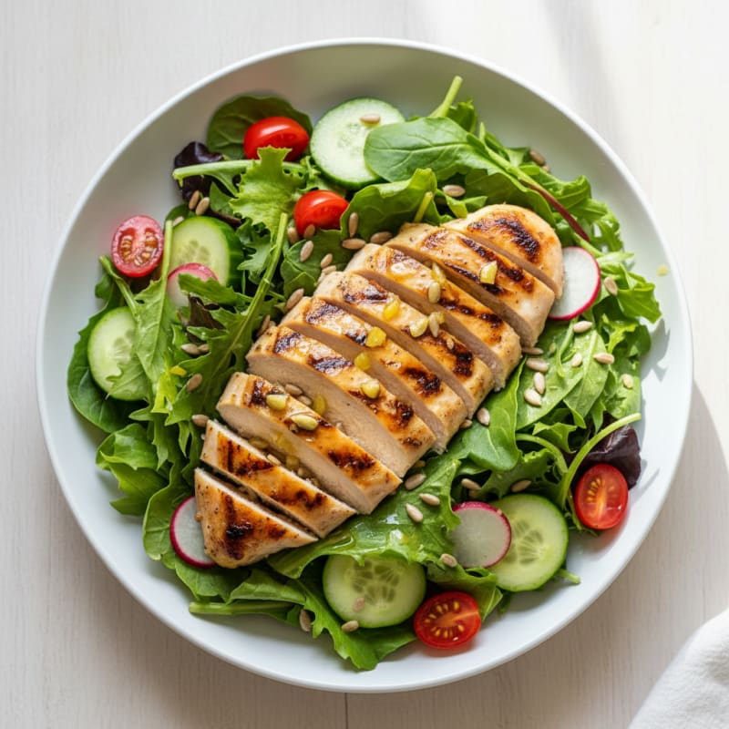 Grilled Lemon Garlic Chicken with Crunchy Garden Salad