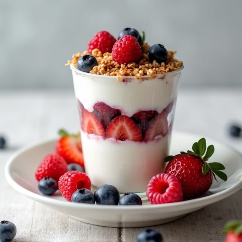 Greek Yogurt Protein Parfait with Mixed Berries