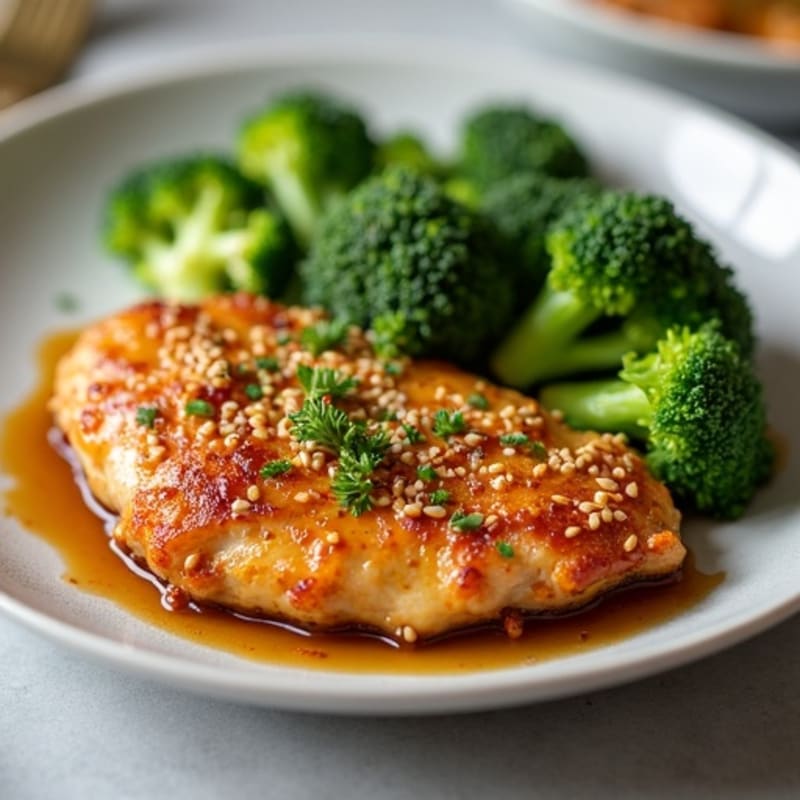 Crispy Baked Sesame-Ginger Chicken with Broccoli