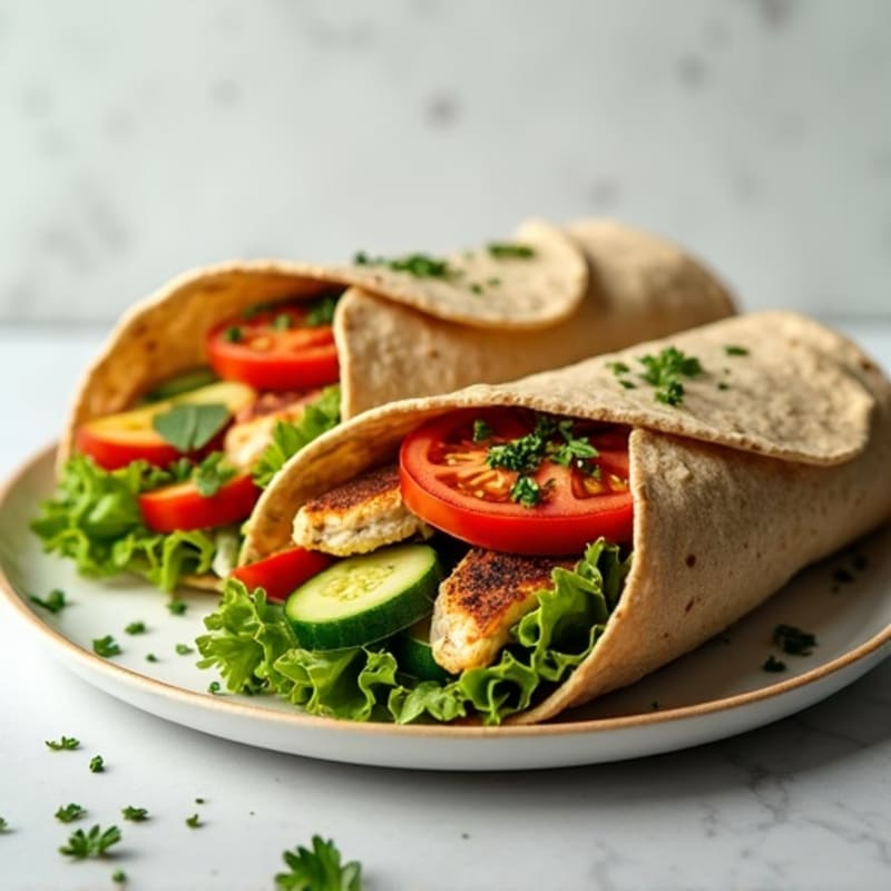 Herb-Grilled Chicken and Fresh Vegetable Wrap