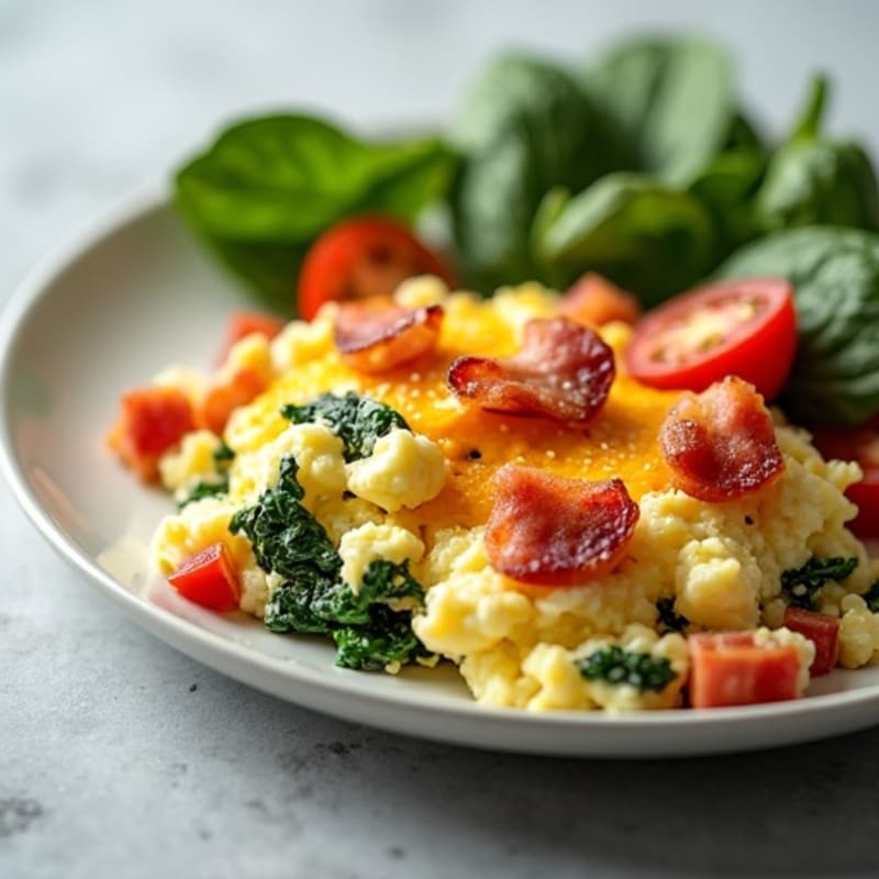 Egg White and Crispy Turkey Bacon Scramble