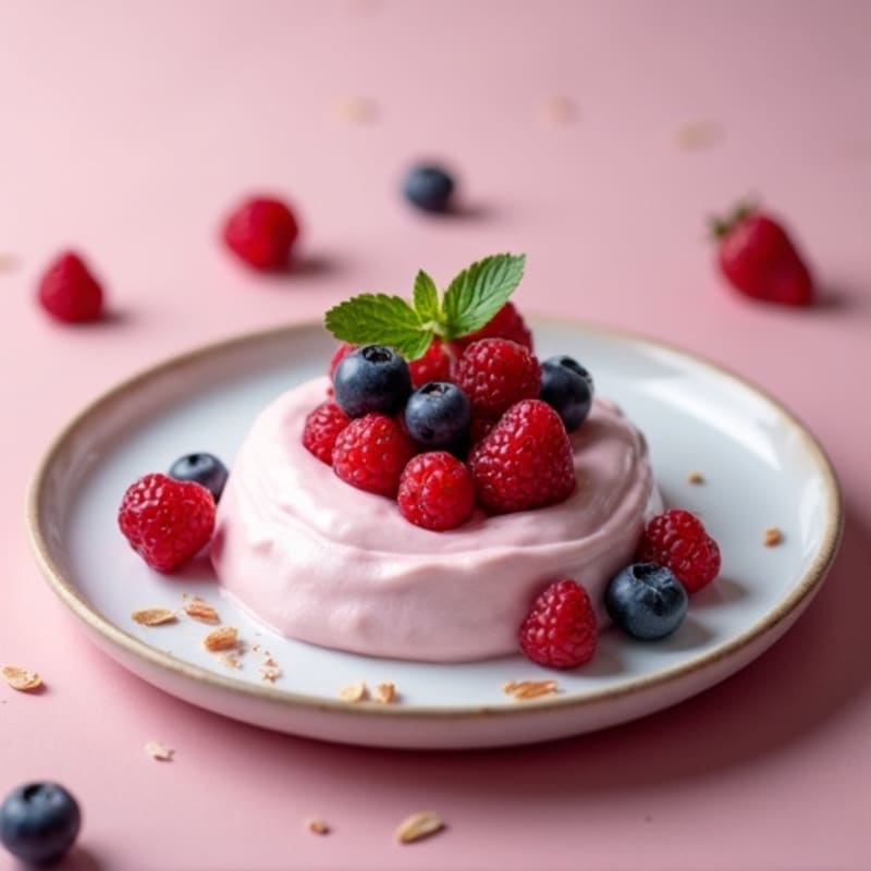Silky Greek Yogurt Protein Mousse with Mixed Berries