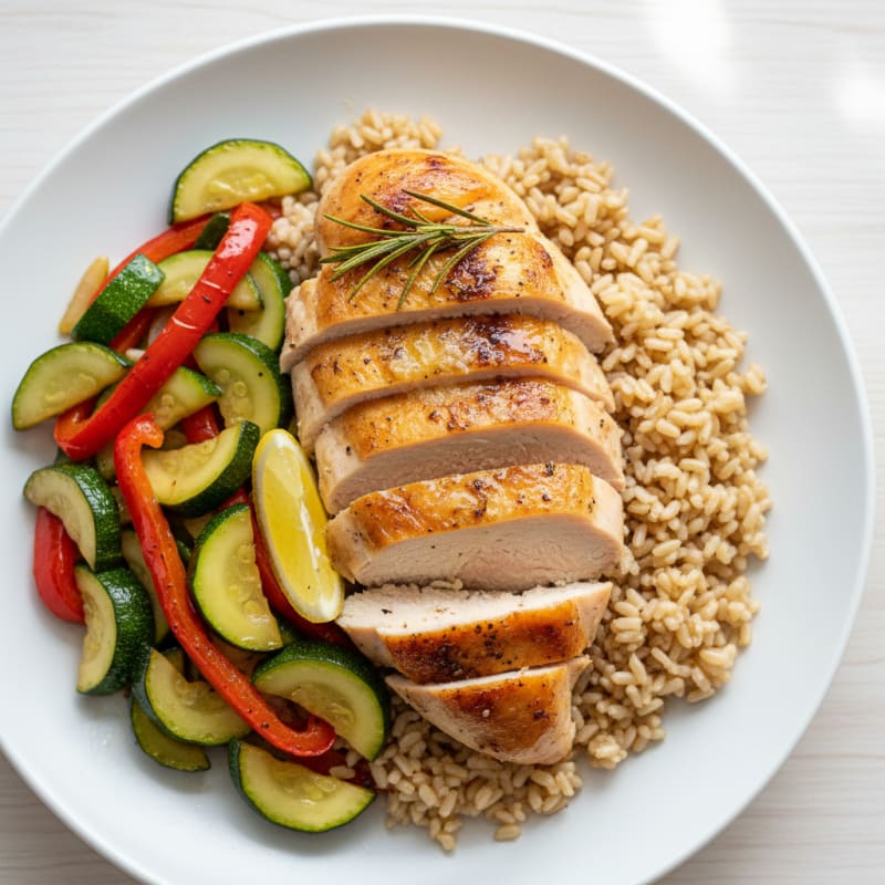 Herb-Roasted Chicken with Brown Rice