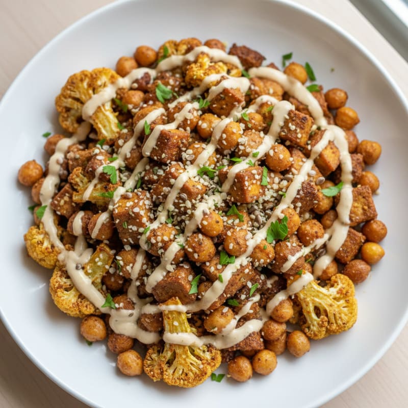 Roasted Cauliflower with Tahini Drizzle