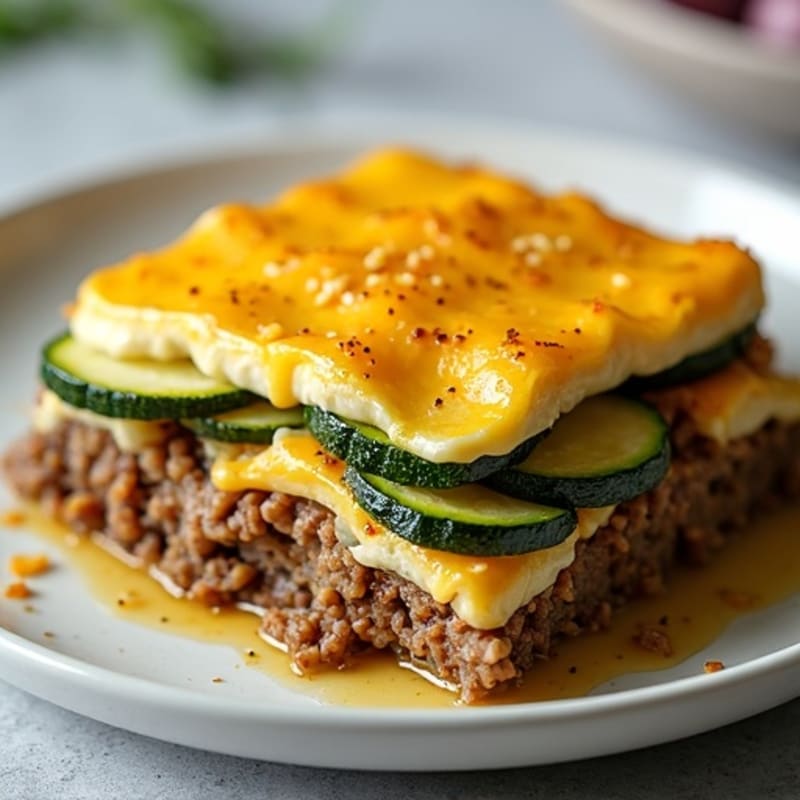 Hearty Lean Ground Beef and Zucchini Layered Bake