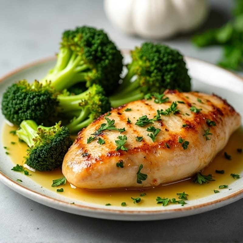 Herb-Roasted Chicken with Crispy Broccoli