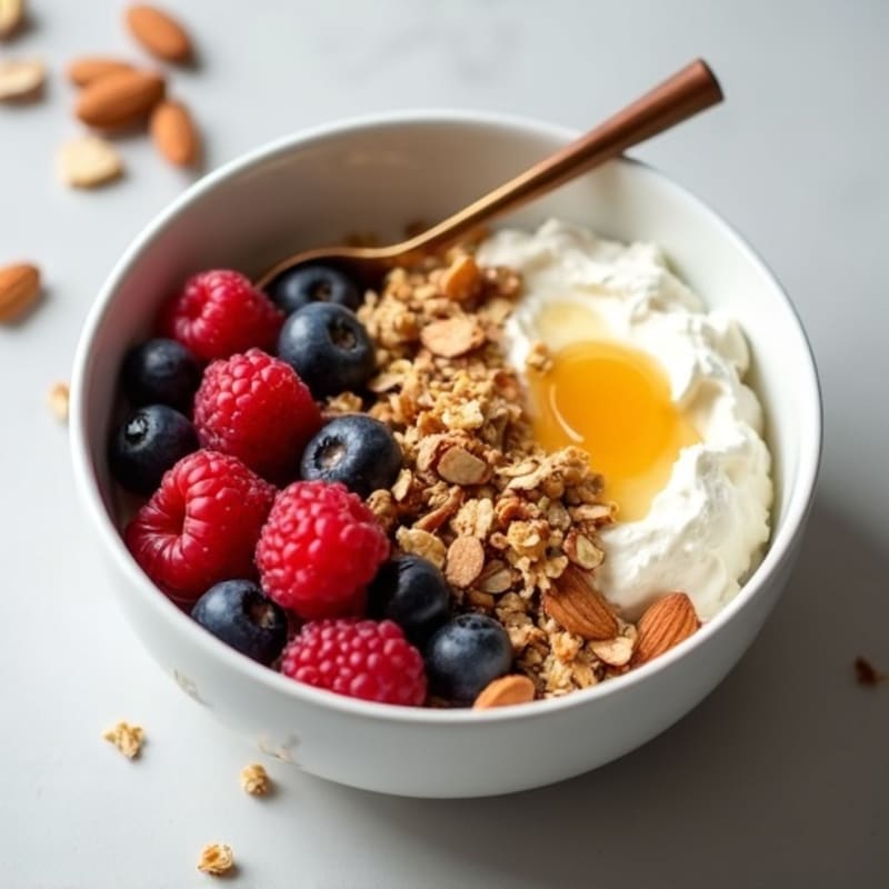Cottage Cheese Berry Bowl with Almonds