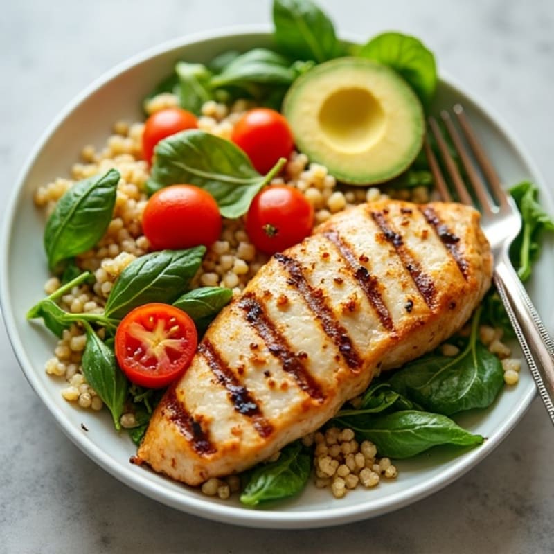Grilled Chicken and Quinoa Salad with Fresh Greens