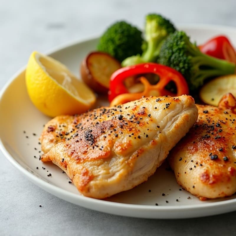 Lemon-Garlic Roasted Chicken with Spiced Vegetables