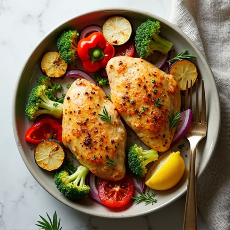 Sheet Pan Lemon Herb Chicken and Crispy Roasted Vegetables
