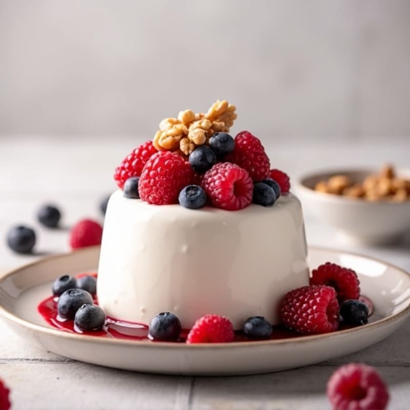 Greek Yogurt Protein Mousse with Mixed Berries