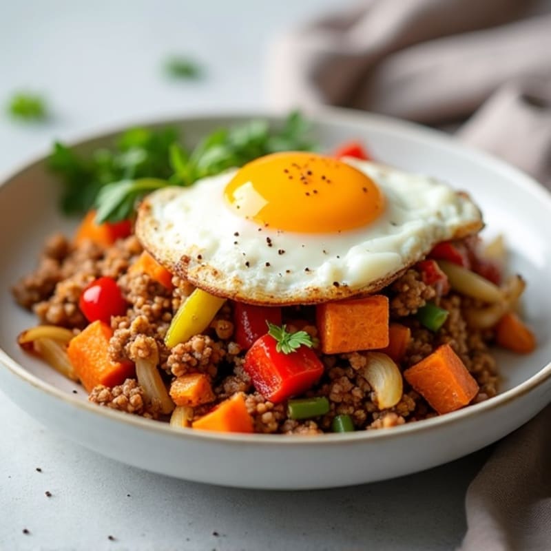 Ground Turkey and Roasted Sweet Potato Hash