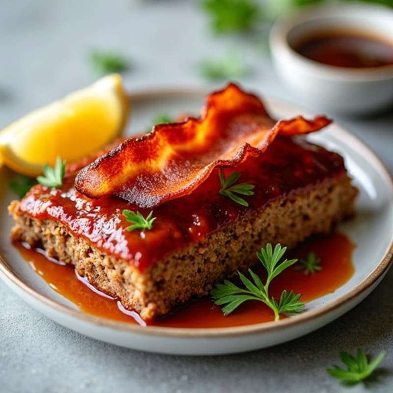 Lean Baked BBQ Meatloaf with Crispy Bacon