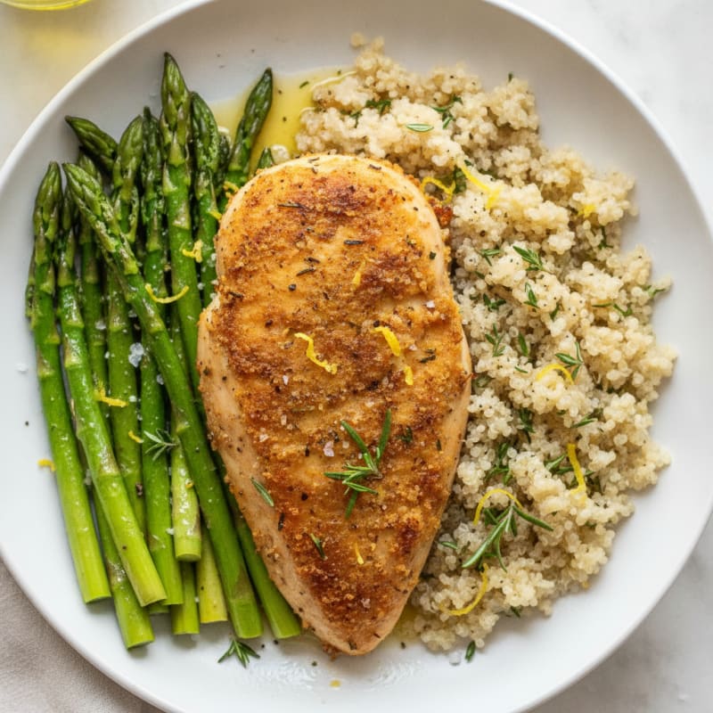 Lemon-Herb Roasted Chicken with Asparagus