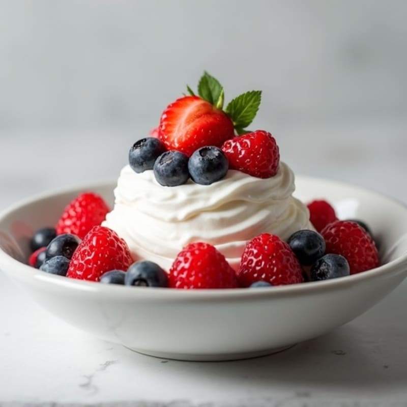 Whipped Coconut Cream with Fresh Berries