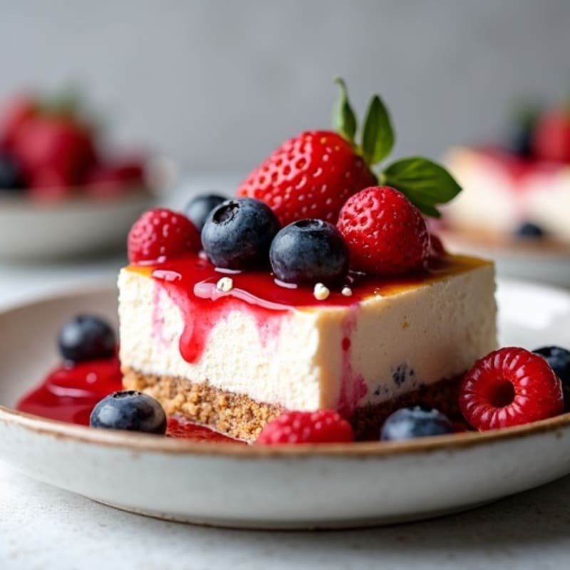 Silky Protein Cheesecake with Fresh Fruit